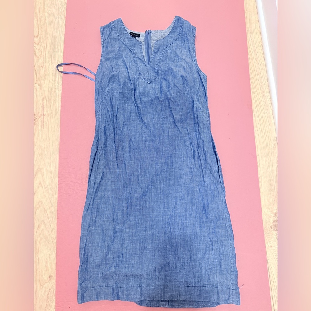 Talbots light blue chambray Sleeveless daytime Dress size 4 - Picture 2 of 8